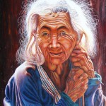 Smilling old woman by Myat Thein Zaw