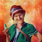 Smilling old ethnic woman by Nyan Soe