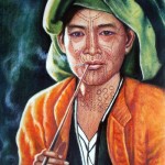 Woman-with-tatto-face-by-Saw-Cu-Cil